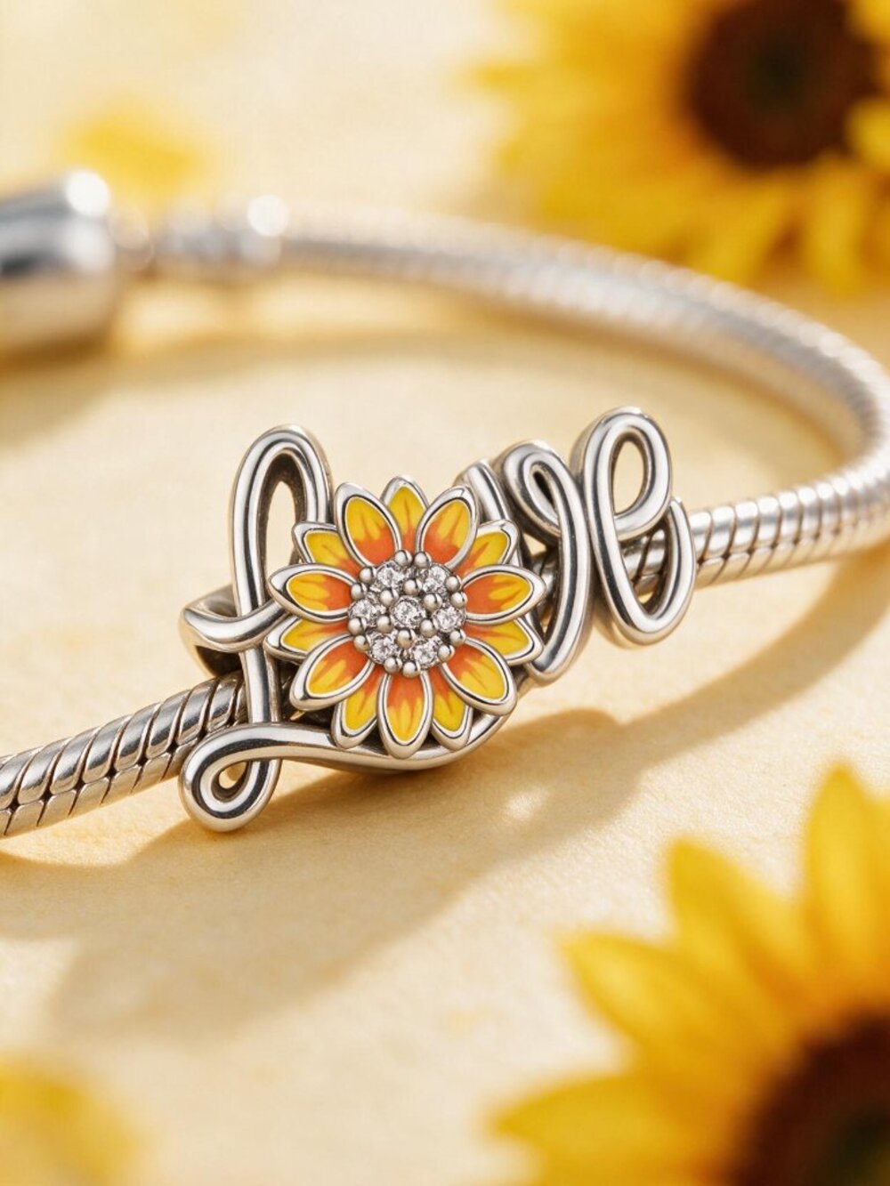 LOVE Sunflower Charm